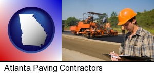 a paving contractor with paving machinery in Atlanta, GA