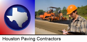 a paving contractor with paving machinery in Houston, TX
