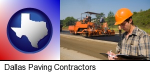 Dallas, Texas - a paving contractor with paving machinery