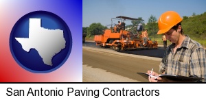 San Antonio, Texas - a paving contractor with paving machinery