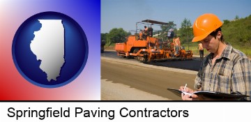 a paving contractor with paving machinery in Springfield, IL